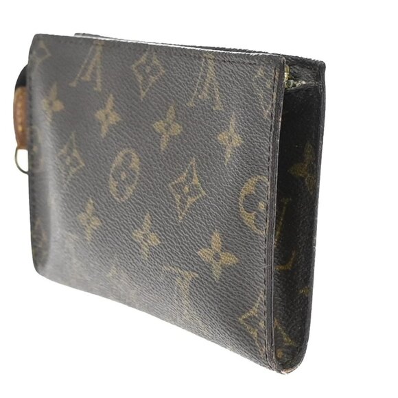 LOUIS VUITTON LV Logo Bucket PM Pouch Bag Monogram Leather Brown Gold 04EF782 - Picture 4 of 13
